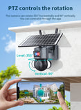 4G SIM Solar Camera Outdoor Solar Panel 5MP HD WIFI Wireless Security CCTV 21000mAh Battery with Anti-theft Siren Alarm