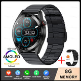 New Smart Watchsmart Mens 8G Memory Local Music Player 454*454 AMOLED Screen Bluetooth Call Sports Man Smartwatch For Samsung Huawei