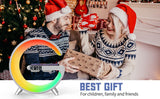 Multifunctional Wireless Charger Alarm Clock Bluetooth Speaker APP Control RGB Night Light Charging Station for Iphone Samsung