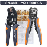 WOZOBUY SN-48B Pin Crimping Tools 2.8/4.8/6.3mm 22-13AWG Crimper 0.5-2.5 mm² for Car Terminals Sets Wire Electrical Hand Tools