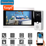 Homefong 7 Inch 1080P Touch Screen Tuya Wifi Video Intercom System Record Motion Detection Wireless Video Door Phone Doorbell