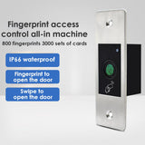 12V DC RFID Reader Keyless Door Opener Metal  Access Control Keypad 800 Users Mini  IP66 Waterproof Embedded Fingerprint Reader