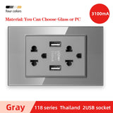 American Standard Dual USB Wall Socket Smart Home Appliance Plug Adapter Type-c 3.1A Fast Charging