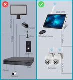 3MP WiFi Home Security Kit 10.1&quot;Monitor NVR Kit Wireless PTZ Security Camera System 2Way Audio CCTV Surveillance Cameras Set HDD