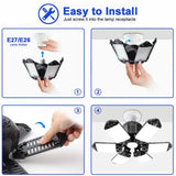 3-10 Panel Deformable LED Garage Light,industrial Lighting Led Ceiling Garage Lamp 8000LM E26/E27 6500K USA Warehouse Shop Light