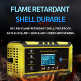 12V/24V 8A Full Automatic Battery chargers Digital LCD Display Car Battery Chargers Power Puls Repair Chargers Wet Dry Lead Acid