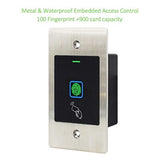 Metal Mini IP66 Waterproof RFID Reader Keyless Door Opener Access Control Scanner Embedded Fingerprint Reader