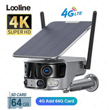 4K 8MP 180 Ultra Wide View Angle 4G Solar Security Camera Outdoor WIFI 4X Zoom Dual Lens PIR Human Detection CCTV Camera