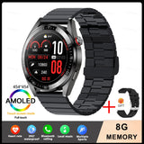 New Smart Watchsmart Mens 8G Memory Local Music Player 454*454 AMOLED Screen Bluetooth Call Sports Man Smartwatch For Samsung Huawei