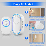 Camluxy Wireless Doorbell 39 Music LED Flash Security Alarm Outdoor IP65 Waterproof Smart Home Intelligent Door Bell Chime Kit