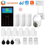 4G Wireless Burglar Alarm System PG109 Smart Home Security System Support Alexa&amp;Google Home Door Windows Motion Sensor Alarm