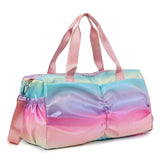 Rainbow Colorful Gym Bag Women's Handbags Travel Fitness Sports Girls Duffel Yoga Shoes Shoulder Bag Waterproof Dry Wet Pocket