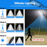 10000W Upgraded 168LED Solar Street Light Outdoor Waterproof LED for Garden Wall Adjustable Angle Solar Lamp Built-in 10000mAH