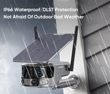 4K 8MP 180 Ultra Wide View Angle 4G Solar Security Camera Outdoor WIFI 4X Zoom Dual Lens PIR Human Detection CCTV Camera