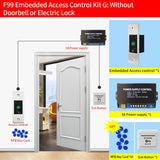 12V DC RFID Reader Keyless Door Opener Metal  Access Control Keypad 800 Users Mini  IP66 Waterproof Embedded Fingerprint Reader
