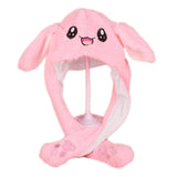 Adult Kids Light Up Plush Animal Hat with Moving Ears Cartoon Rabbit Bunny Panda LED Glowing Earflap Cap Stuffed Toys