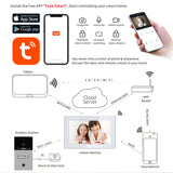 Jeatone Wireless Video Intercom For Home 7&quot; Touch Screen Intercom In Private House Monitor 720P Doorbell Camera With Fingerprint