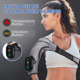 Electric Shoulder Massager Heating Vibration Massage Support Belt Knee Arthritis Pain Relief Thermal Physiotherapy Brace