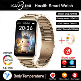2023New Non-invasive Blood Glucose ECG Smart Watch Heart Rate 24-hour Automatic Health Monitoring Fitness Bracelet For Men Women
