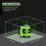 4D/3D 16/12 Lines Laser Level 360 Self-leveling Function Leveling Tool Omnidirectional Ground Wall Sticker Home Improvement Tool