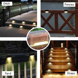 Solar Deck Lights 32 Pack Outdoor Step Lights Waterproof Led Solar Lights for Railing Stairs Step Fence Yard Patio and Pathway