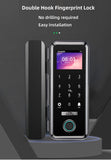 Fingerprint Door Lock For Glass Wooden Metal Door No Limited Smart Home WeChat APP Control Sliding Door Smart Keypad Gate Opener