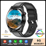 New Smart Watchsmart Mens 8G Memory Local Music Player 454*454 AMOLED Screen Bluetooth Call Sports Man Smartwatch For Samsung Huawei