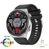 New smartwatch Men&#39;s AMOLED 390*390 HD screen forever displays time fitness bracelet waterproof stainless steel Bluetooth calls
