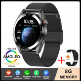 New Smart Watchsmart Mens 8G Memory Local Music Player 454*454 AMOLED Screen Bluetooth Call Sports Man Smartwatch For Samsung Huawei