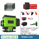 8/12/16 Lines 360 Laser Level Remote Control Self-Leveling Horizontal Vertical Green Beam Nível Laser 3/4D Level Household Tools