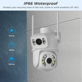 8MP 4K PTZ IP Camera Dual-Lens Human Detect CCTV Security Camera Night Vision Outdoor Wifi Surveillance Camera ICsee