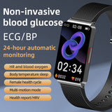 2023New Non-invasive Blood Glucose ECG Smart Watch Heart Rate 24-hour Automatic Health Monitoring Fitness Bracelet For Men Women