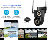 Looline 4K 8MP Linkage IP Camera Outdoor Three Lens Dual Screen WiFi PTZ 10X Optical Zoom Auto Tracking 2-Way Talk CCTV Camera