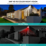 3MP Solar Outdoor WIFI Camera Smart Home Recharge battery PIR Motion Detection Security Camera Video Surveillance Monitor ICSEE