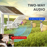 5MP 4G SIM Card Security Floodlight IP Camera Wireless 1080P Outdoor PTZ CCTV Surveillance Cam 40W 20A Battery Solar Panel CamHi