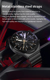 New smartwatch Men&#39;s AMOLED 390*390 HD screen forever displays time fitness bracelet waterproof stainless steel Bluetooth calls