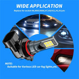 2Pcs Auto Leds Light H8 H11 Led HB4 9006 HB3 9005 High Quality Fog Lights Bulb 3030SMD 6000K White Car Driving Running Lamp 12V