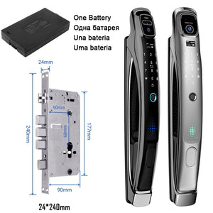 Wifi Tuya APP Face Recognition Smart Door Lock With Camera Video Call Voice Intercom Digital Door Lock Automatic Door Lock