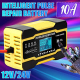 12V / 24V Car Battery Charger Full Automatic Intelligent Fast Charging Pulse Repair Charger for AGM GEL WET Lead Acid