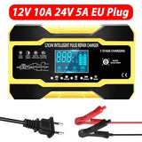 12V / 24V Car Battery Charger Full Automatic Intelligent Fast Charging Pulse Repair Charger for AGM GEL WET Lead Acid