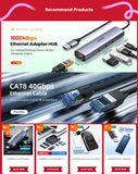 USB C Ethernet Adapter 1000/100Mbps USB Lan RJ45 Thunderbolt 3 for Laptop Macbook Samsung iPad USB Ethernet Network Card