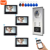 7 Inch WiFi Video Intercom for 2~12 Apartments Door Access Control System Tuya Smart APP Remote Unlock,Call and Monitor