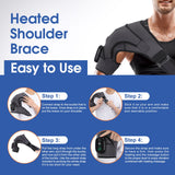 Electric Shoulder Massager Heating Vibration Massage Support Belt Knee Arthritis Pain Relief Thermal Physiotherapy Brace