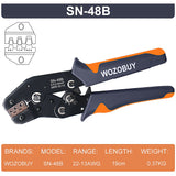 WOZOBUY SN-48B Pin Crimping Tools 2.8/4.8/6.3mm 22-13AWG Crimper 0.5-2.5 mm² for Car Terminals Sets Wire Electrical Hand Tools