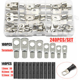 260/240/60CPS Assortment Car Auto Copper Ring Terminal Wire Crimp Connector Bare Cable Battery Terminals Soldered Connectors Kit