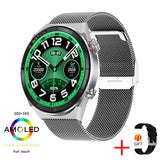 New smartwatch Men&#39;s AMOLED 390*390 HD screen forever displays time fitness bracelet waterproof stainless steel Bluetooth calls