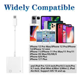 Lightning to RJ45 Adapter 2 in 1 Ethernet LAN Network Adapter with Charge Port Compatible with iPhone/iPad/iPod Plug and Play