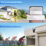 Looline 4K 8MP Linkage IP Camera Outdoor Three Lens Dual Screen WiFi PTZ 10X Optical Zoom Auto Tracking 2-Way Talk CCTV Camera