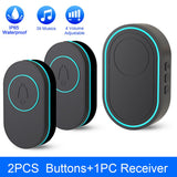 Camluxy Wireless Doorbell 39 Music LED Flash Security Alarm Outdoor IP65 Waterproof Smart Home Intelligent Door Bell Chime Kit