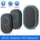 Camluxy Wireless Doorbell 39 Music LED Flash Security Alarm Outdoor IP65 Waterproof Smart Home Intelligent Door Bell Chime Kit